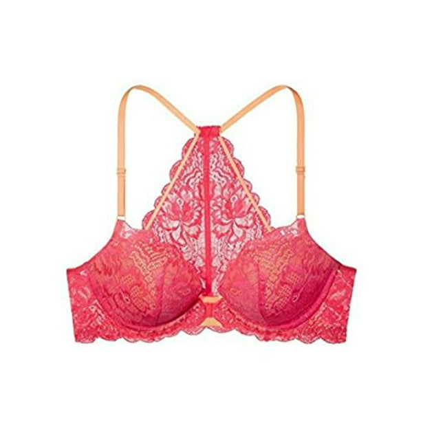 New Victoria's Secret Pink Bralette Lace Racer back wireless pullover Red L